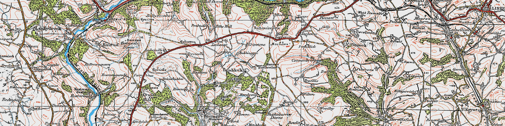 Old map of Braddock in 1919