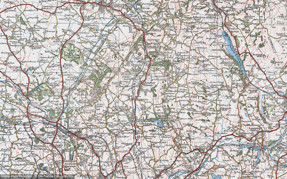 Old Map of Braddocks Hay, 1923 in 1923