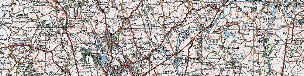 Old map of Bradeley in 1921