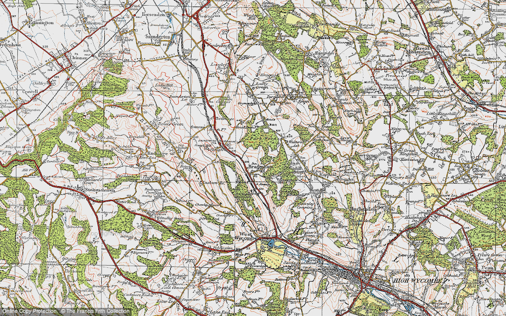 Old Map of Bradenham, 1919 in 1919