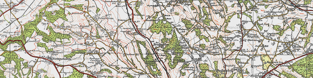 Old map of Bradenham in 1919