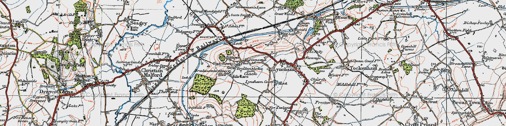 Old map of Bradenstoke Abbey in 1919