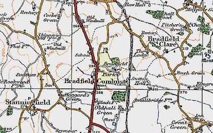 Old map of Bradfield Park in 1921