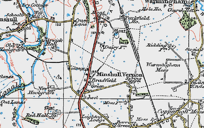 Old map of Bradfield Green in 1923