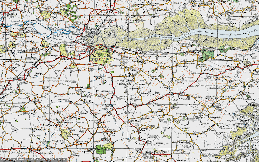 Old Map of Bradfield Heath, 1921 in 1921