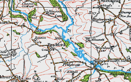 Old map of Allacott in 1919