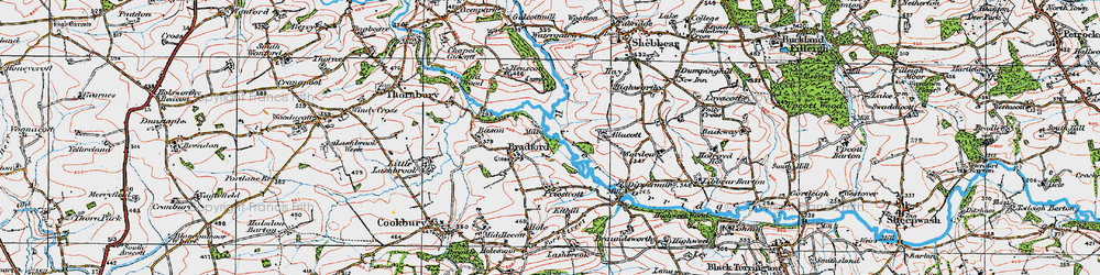 Old map of Allacott in 1919