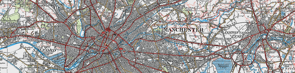 Old map of Bradford in 1924