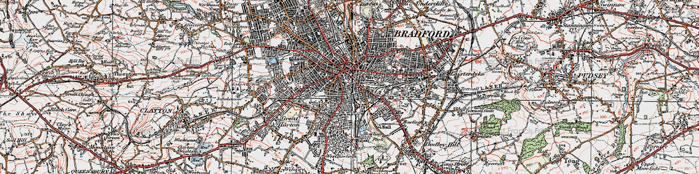 Old map of Bradford in 1925