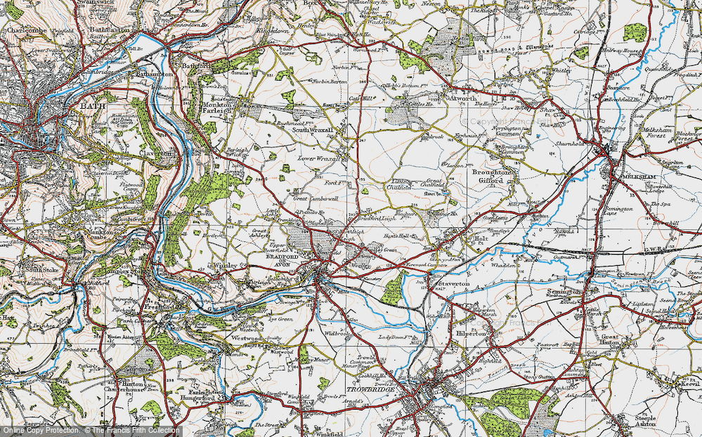 Old Map of Bradford Leigh, 1919 in 1919