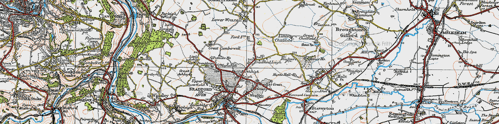 Old map of Bradford Leigh in 1919