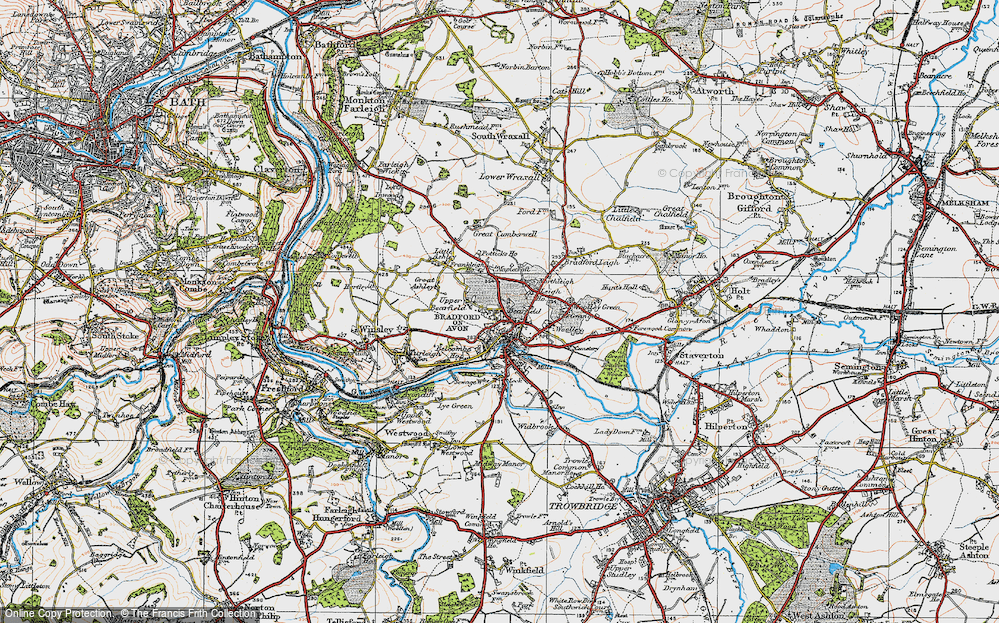 Old Map of Bradford-On-Avon, 1919 in 1919