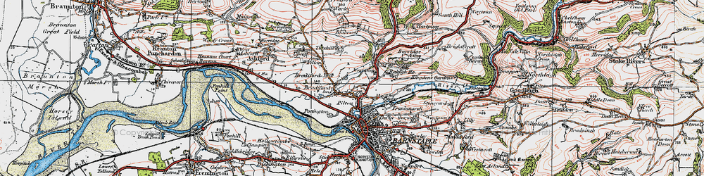 Old map of Bradiford Ho in 1919