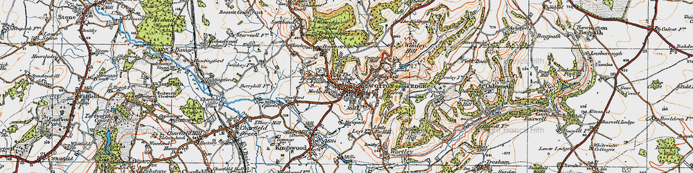 Old map of Bradley in 1919