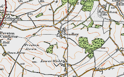 Old map of Bradley in 1919