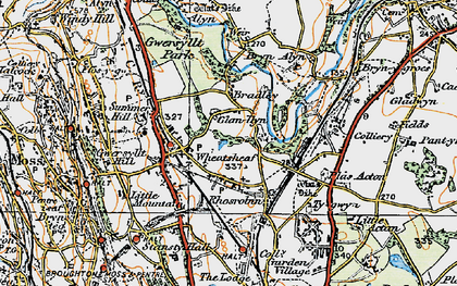 Old map of Bradley in 1921