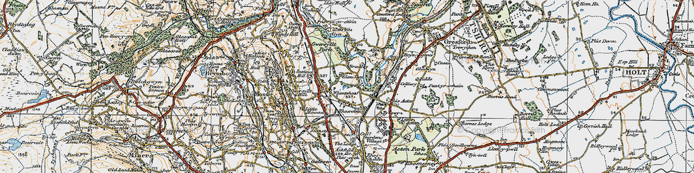 Old map of Bradley in 1921