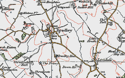Old map of Barton in 1921