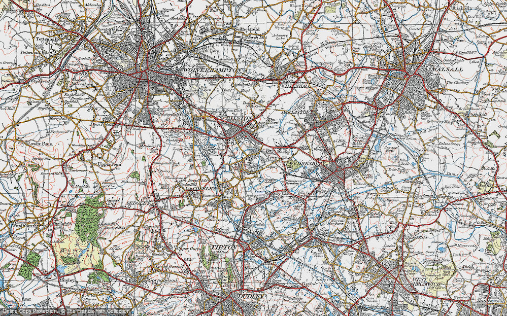 Old Map of Bradley, 1921 in 1921