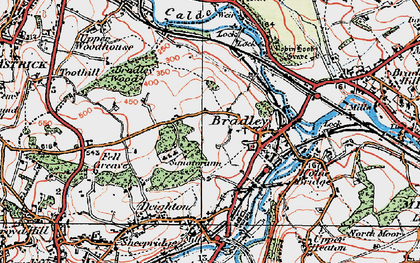 Old map of Bradley in 1925