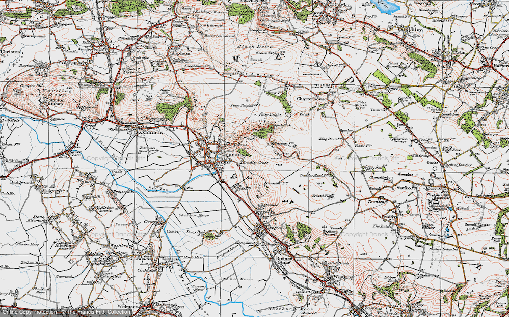 Old Map of Bradley Cross, 1919 in 1919