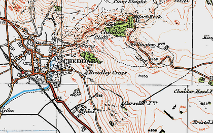 Old map of Bradley Cross in 1919