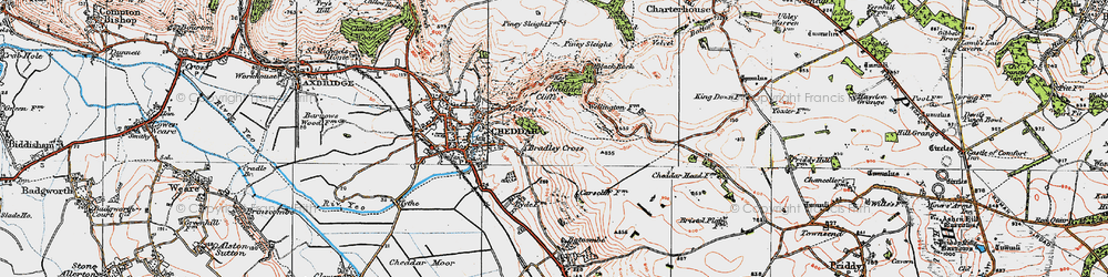 Old map of Bradley Cross in 1919