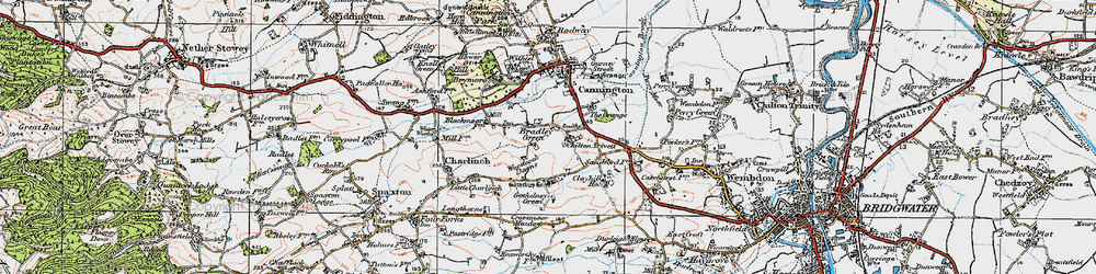 Old map of Bradley Green in 1919