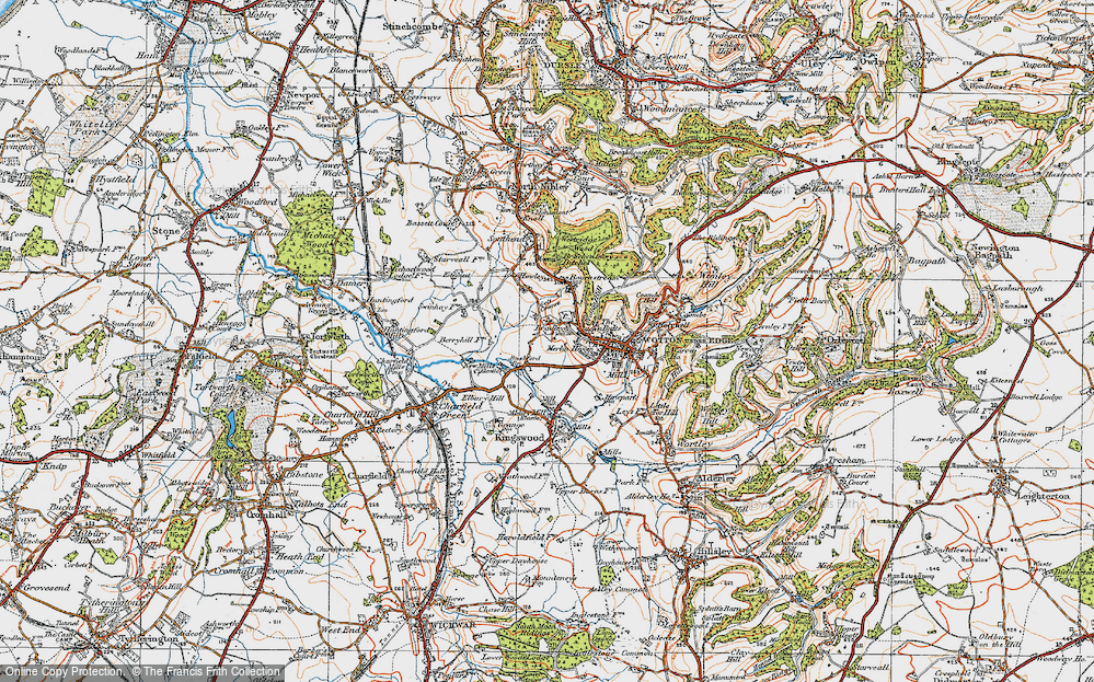 Old Map of Bradley Green, 1919 in 1919