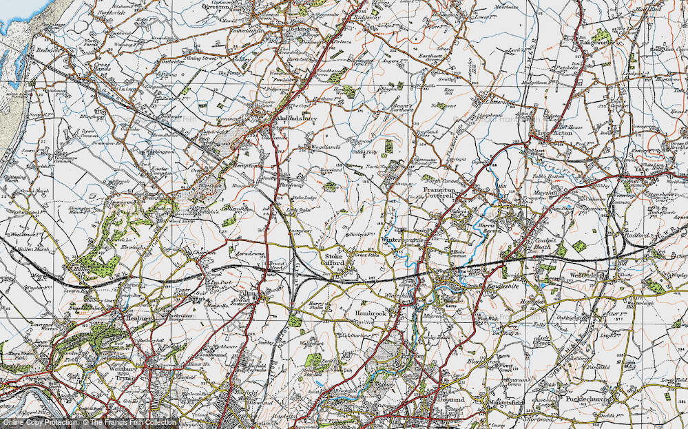 Old Map of Bradley Stoke, 1919 in 1919