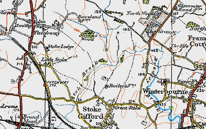 Old map of Bradley Stoke in 1919