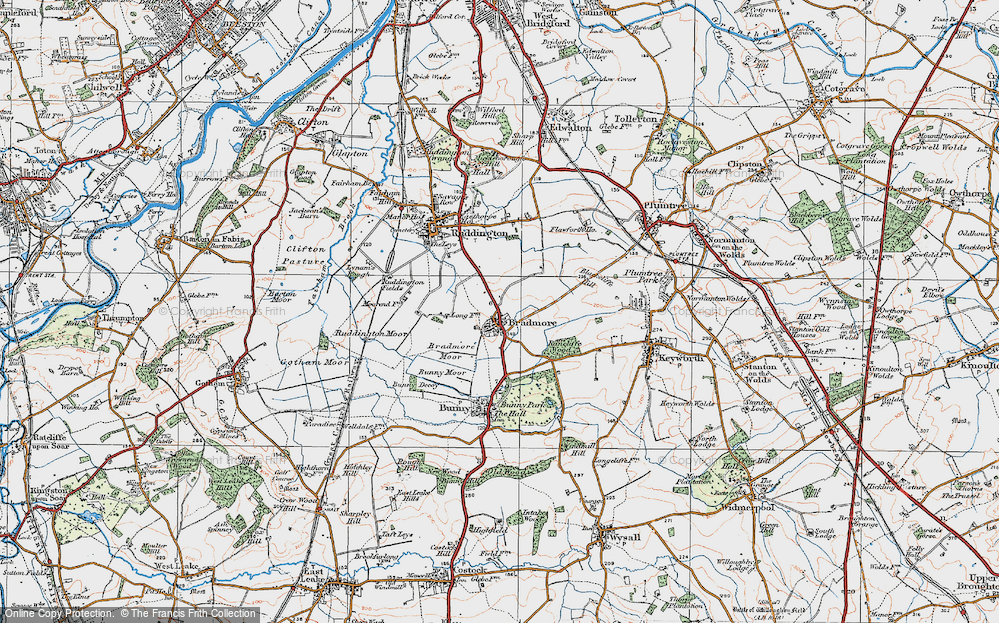 Old Map of Bradmore, 1921 in 1921