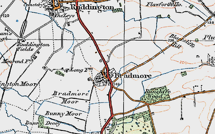 Old map of Bunny Moor in 1921
