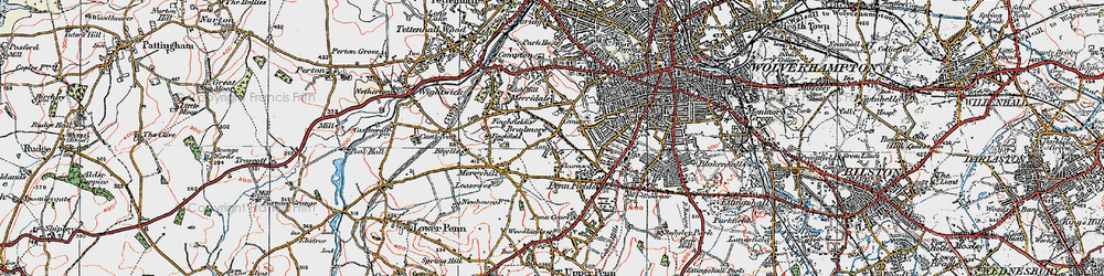 Old map of Bradmore in 1921