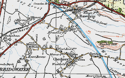 Old map of Bradney in 1919