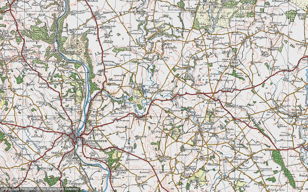 Old Map of Bradney, 1921 in 1921