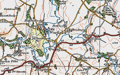 Old map of Bradney in 1921