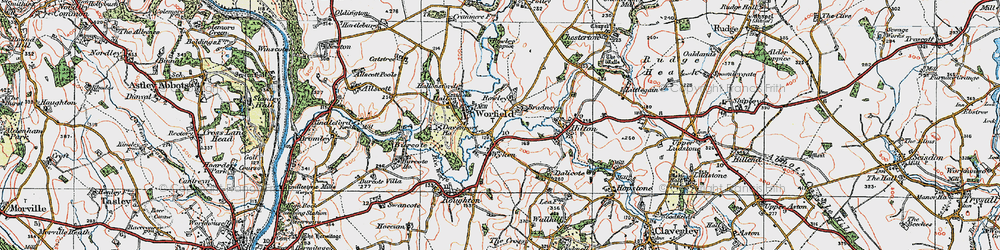 Old map of Bradney in 1921