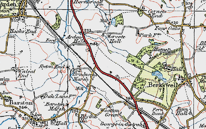 Old map of Bradnock's Marsh in 1921