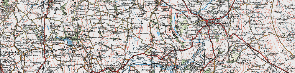 Old map of Bradshaw in 1923