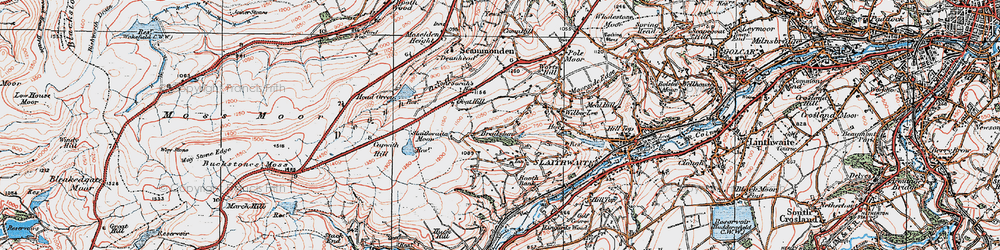 Old map of Worts Hill in 1925
