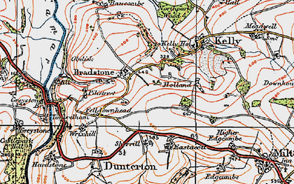 Old map of Bradstone in 1919