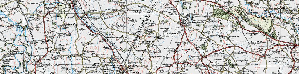 Old map of Bradwall Green in 1923