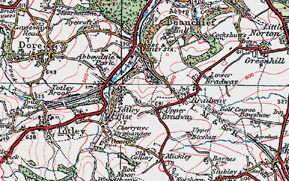 Old map of Bradway in 1923