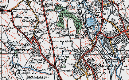 Old map of Bradwell in 1921