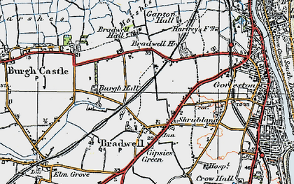 Old map of Bradwell Hall in 1922