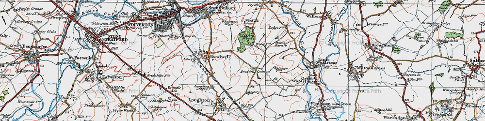 Old map of Bradwell Common in 1919