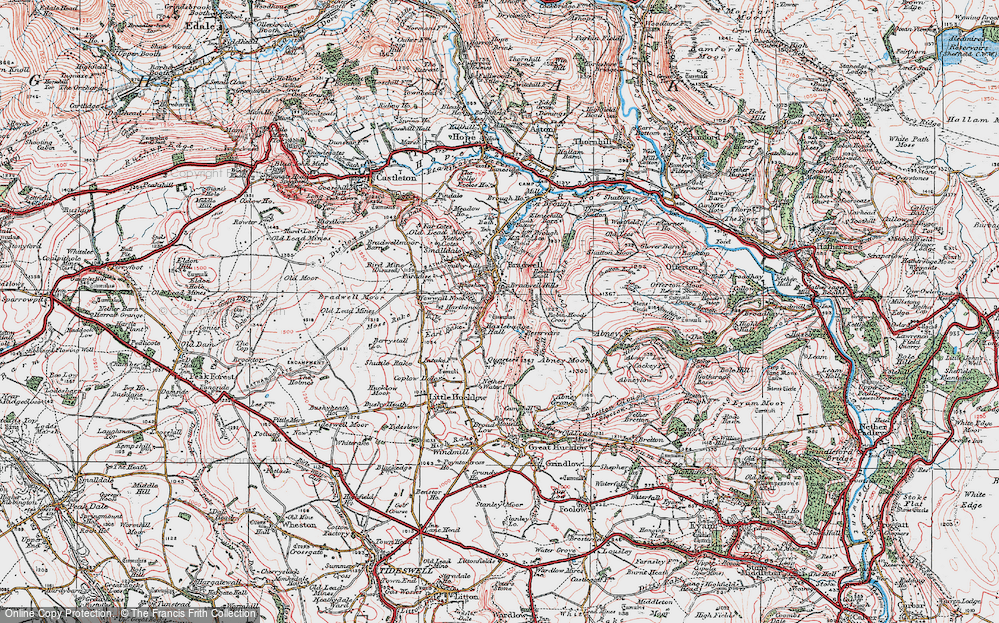 Old Map of Bradwell Hills, 1923 in 1923
