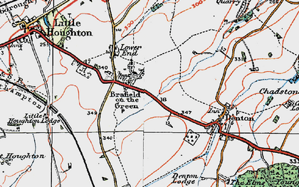 Old map of Brafield-on-the-Green in 1919