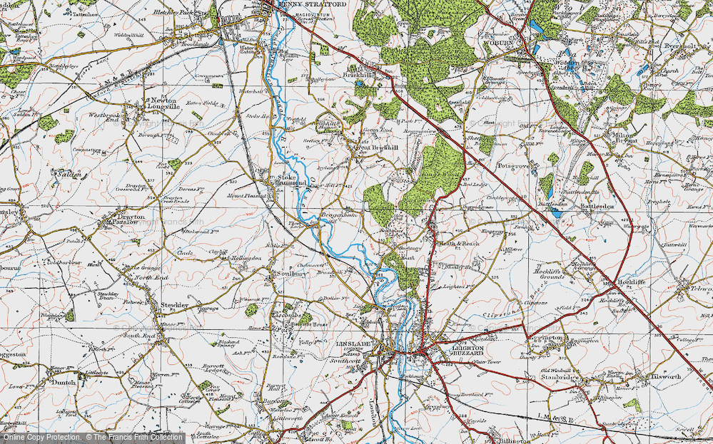 Old Map of Bragenham, 1919 in 1919